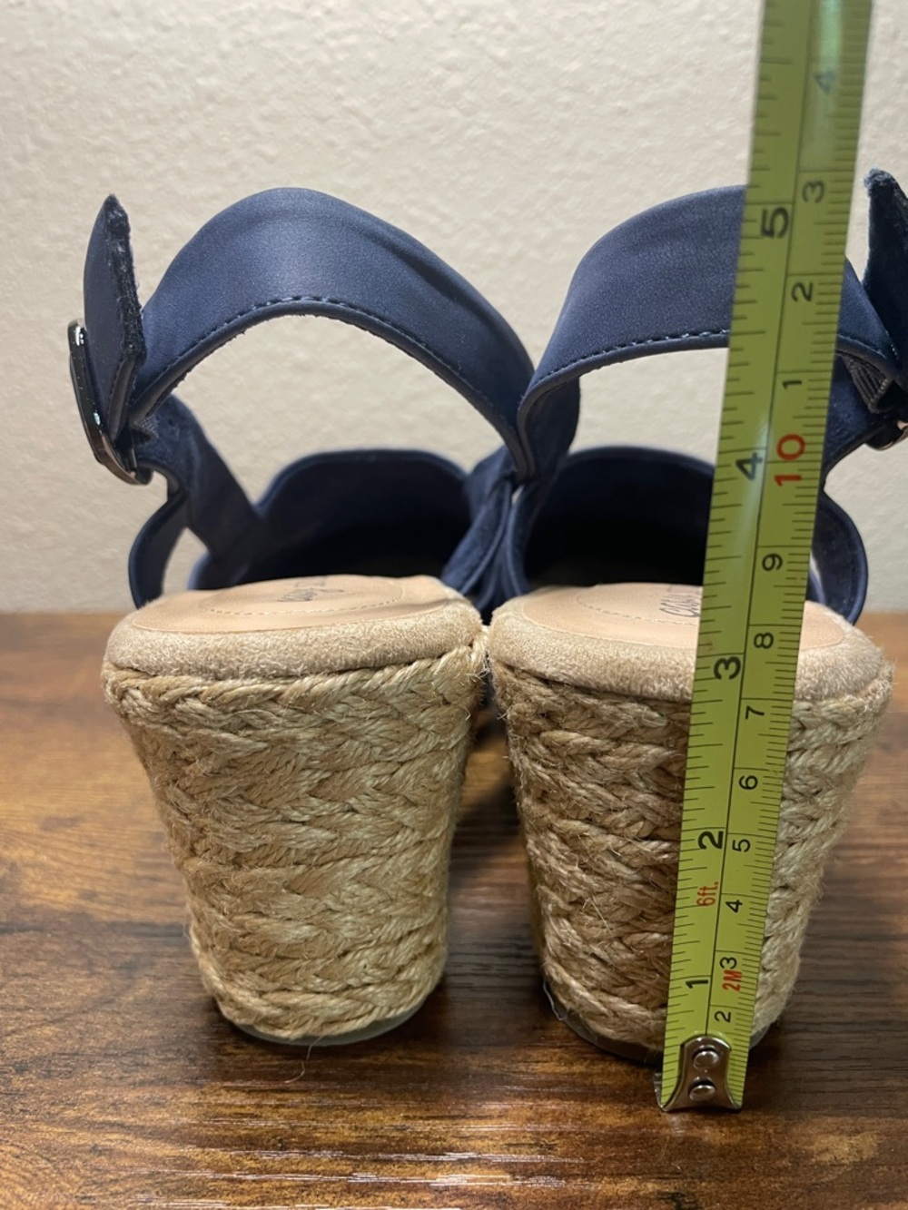 Easy Street Stargaze Size 9W Blue Espadrille Slingback Wedge Sandals - Picture 4 of 8